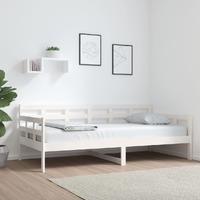  Day Bed without Mattress White Solid Wood Pine 90x190 cm