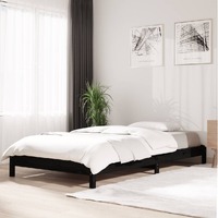  Stack Bed without Mattress Black 90x190 cm Solid Wood Pine