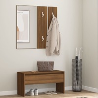  Hallway Furniture Set Brown Oak Engineered Wood