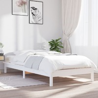  Bed Frame without Mattress White 90x190 cm Solid Wood