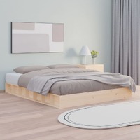  Bed Frame without Mattress 150x200 cm Solid Wood