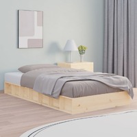  Bed Frame without Mattress 135x190 cm Solid Wood