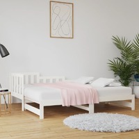  Pull-out Day Bed without Mattress White 2x(90x190) cm