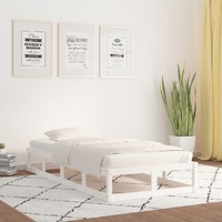  Bed Frame without Mattress White 100x200 cm Solid Wood
