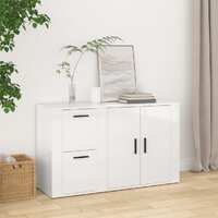  Sideboard High Gloss White 100x33x59.5 cm Engineered Wood