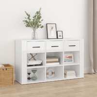  Sideboard High Gloss White 100x30x59.5 cm Engineered Wood