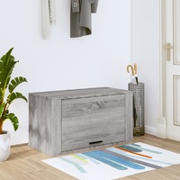  Wall-mounted Shoe Cabinet Grey Sonoma 70x35x38 cm Solid Wood Pine