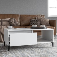  Coffee Table White 90x50x36.5 cm Engineered Wood