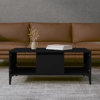  Coffee Table Black 90x50x36.5 cm Engineered Wood