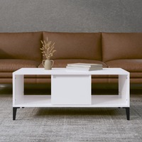  Coffee Table High Gloss White 90x50x36.5 cm Engineered Wood