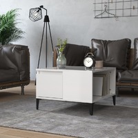  Coffee Table High Gloss White 55x55x36.5 cm Engineered Wood