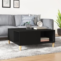  Coffee Table Black 80x80x36.5 cm Engineered Wood