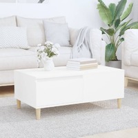  Coffee Table White 90x50x36.5 cm Engineered Wood