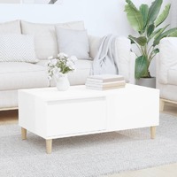  Coffee Table High Gloss White 90x50x36.5 cm Engineered Wood