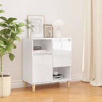  Sideboard High Gloss White 60x35x70 cm Engineered Wood