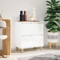  Sideboard High Gloss White 60x35x70 cm Engineered Wood