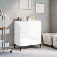  Sideboard High Gloss White 60x35x70 cm Engineered Wood