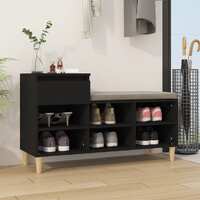  Shoe Cabinet Black 102x36x60 cm Engineered Wood