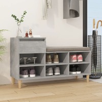  Shoe Cabinet Concrete Grey 102x36x60 cm Engineered Wood
