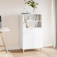  Highboard High Gloss White 60x36x110 cm Engineered Wood
