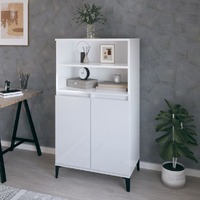  Highboard High Gloss White 60x36x110 cm Engineered Wood