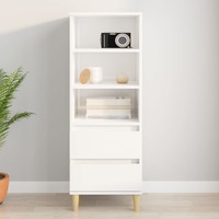  Highboard High Gloss White 40x36x110 cm Engineered Wood