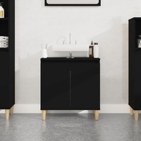  Sink Cabinet Black 58x33x60 cm Engineered Wood