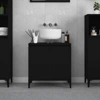  Sink Cabinet Black 58x33x60 cm Engineered Wood