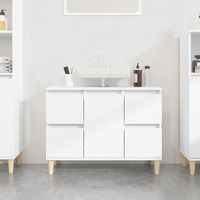  Sink Cabinet White 80x33x60 cm Engineered Wood
