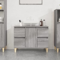  Sink Cabinet Grey Sonoma 80x33x60 cm Engineered Wood