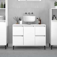  Sink Cabinet White 80x33x60 cm Engineered Wood