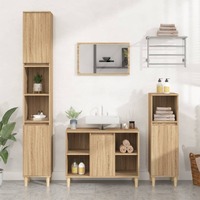  Sink Cabinet Sonoma Oak 80x33x60 cm Engineered Wood