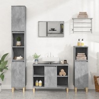 Sink Cabinet Concrete Grey 80x33x60 cm Engineered Wood