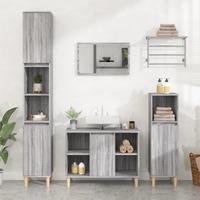  Sink Cabinet Grey Sonoma 80x33x60 cm Engineered Wood