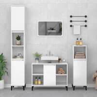  Sink Cabinet High Gloss White 80x33x60 cm Engineered Wood