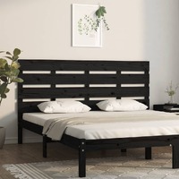  Headboard Black 150 cm Solid Wood Pine