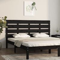  Headboard Black 180 cm Solid Wood Pine