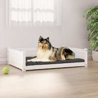  Dog Bed White 95.5x65.5x28 cm Solid Pine Wood