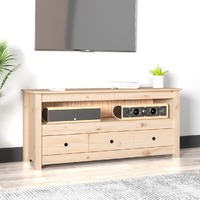  TV Cabinet 114x35x52 cm Solid Wood Pine
