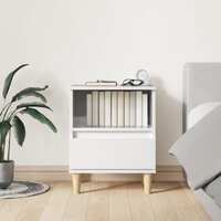  Bedside Cabinet High Gloss White 40x35x50 cm