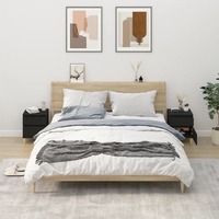  Bedside Cabinets 2 pcs Black 40x35x50 cm
