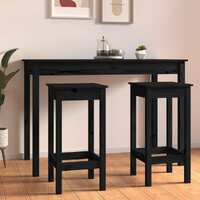  Bar Chairs 2 pcs Black 40x40x78 cm Solid Wood Pine