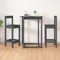  Bar Chairs 2 pcs Grey 40x41.5x112 cm Solid Wood Pine