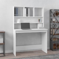  Desk with Shelves White 102x45x148 cm Engineered Wood