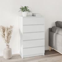  Drawer Cabinet White 60x36x103 cm Engineered Wood