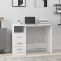  Desk with Drawers White 102x50x76 cm Engineered Wood
