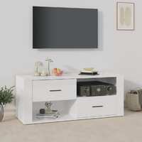  TV Cabinet High Gloss White 100x35x40 cm Engineered Wood