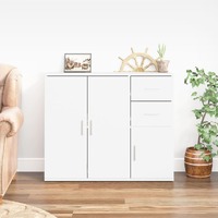 Sideboard White 91x29.5x75 cm Engineered Wood