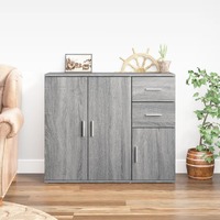  Sideboard Grey Sonoma 91x29.5x75 cm Engineered Wood