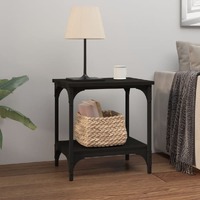  Side Table Black 40x30x42 cm Engineered Wood